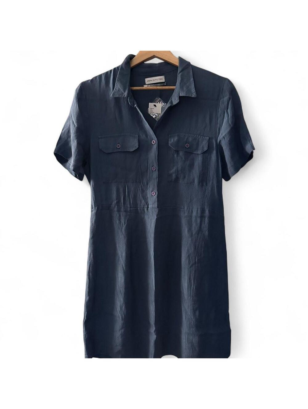 Urban Outfitters Blue Utility Shirt Dress Size S NWT